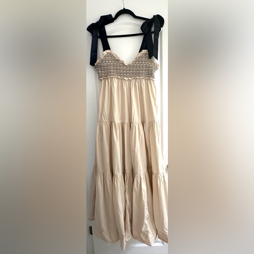 Free People Cream Maxi Dress with Black Accents - Picture 4 of 6